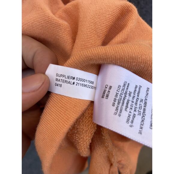 Polo Ralph Lauren Sweater Mens Medium Orange Crewneck Pullover Pony Logo Classic - Picture 10 of 10